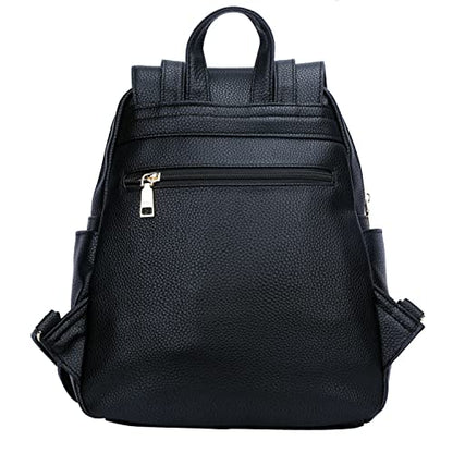 KKXIU Quilted Trendy Leather Backpack Purse for Women and Ladies Shoulder Travel Daypacks Bags (Black) - color: Black, style: Backpack