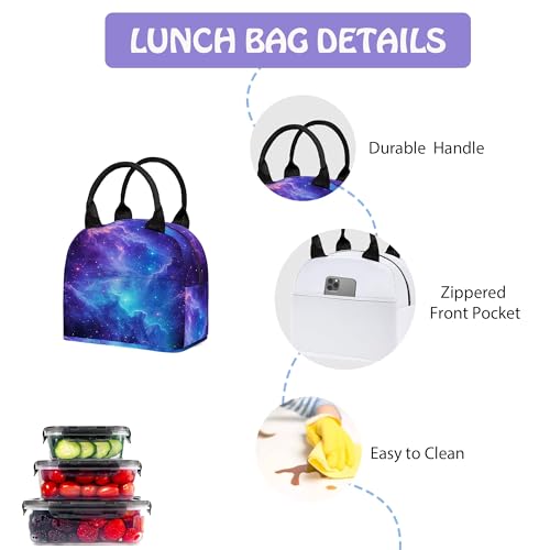 Galaxy 3PCS Backpack for Boys Girls, Kids Back to School Backpack Set with Lunch Box Pencil Case, 17 Inch Lightweight Bookpack 3 in 1 Set for Teens Elementary Middle High School Students - color: Galaxy