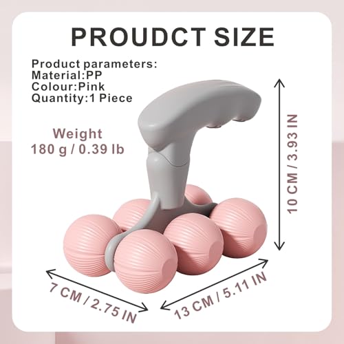 6 Wheels Manual Massage Roller, Myofascial Release Roller Stick Relieve Soreness, Tissue Lymphatic Drainage Massage Tools for Full Body Muscle, 1 Piece