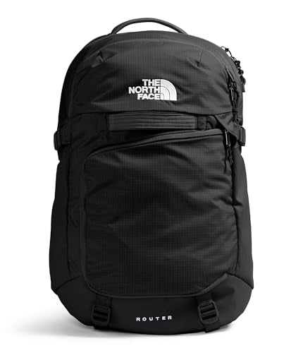 The North Face Router Everyday Laptop Backpack - Daypack, Water Repellent, Laptop Sleeve, Reflective Details, TNF Black/TNF Black-NPF, One Size - color: Tnf Black/Tnf Black-npf, size: One Size
