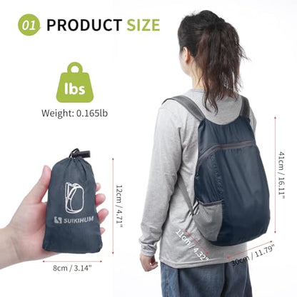 20L Ultra Hiking-Daypack Lightweight Foldable Travel Packable Backpack for Camping Cycling Outdoor, Navy Blue - color: Navy Blue