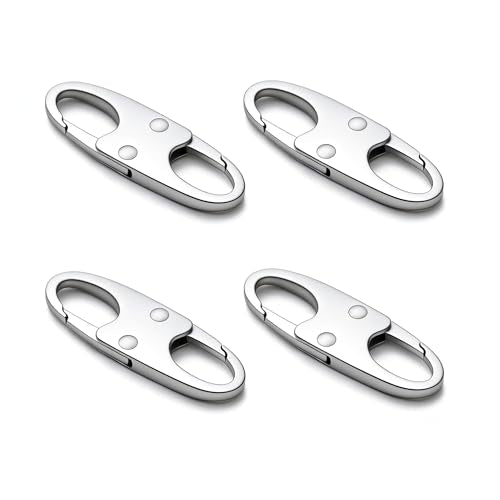 zelin Zipper Clips Anti Theft, 4Pcs Elegant Zinc Alloy Zipper Pull Locks for Backpacks, Double Opening S Carabiner Theft Deterrent for Luggage (Frost Silver) - color: Frost Silver (4)