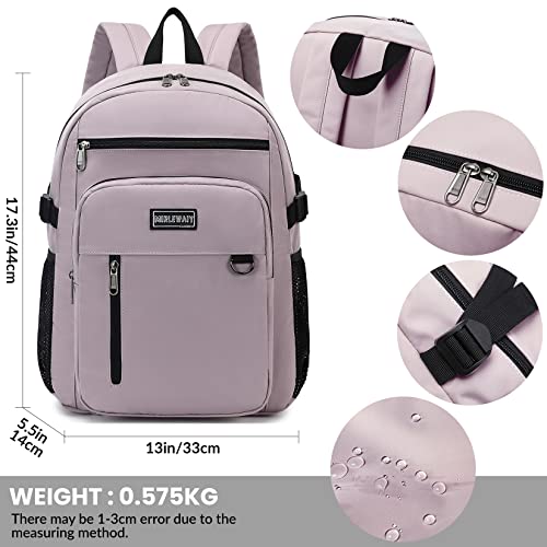 MIRLEWAIY Classical School Backpack Lightweight Bookbag Casual Daypack Travel Work Bag For Teenagers College Girls boys - color: Pink Purple