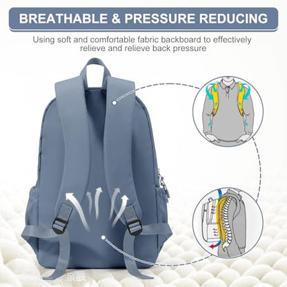 Casual Laptop Backpack for Women Men College Bookbag Waterproof Lightweight School Bag 15.6inch Laptop Daypack Large Capacity School Backpack for Teens Boys Girls (sapphire blue) - color: Sapphire Blue