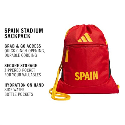 adidas Stadium Sackpack – Drawstring Backpack for Sports, Small Gym Bag, 13L - color: Spain