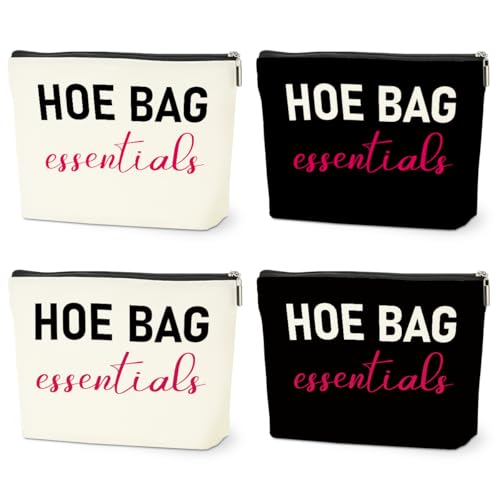 4 PCS Funny Gifts for Women Makeup Bag, Birthday Fun Hostess Gift for Women Girls Friends Cosmetic Bags Gag Gifts Girls Weekend Overnight Makeup Funny Travel Pouch, Black White - color: Multicolor 0093
