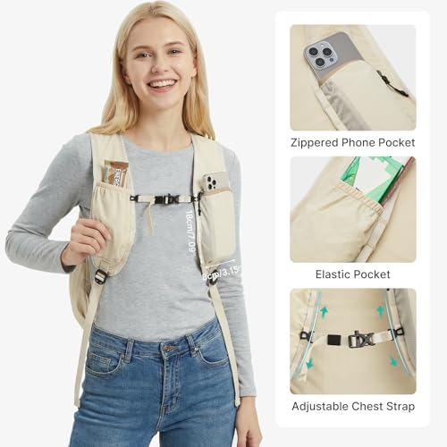 G4Free 20L Hiking Backpack Lightweight Daypack with Phone Pocket Small Packable Foldable Hiking Bag for Women Men, Green+Beige - color: Green+beige