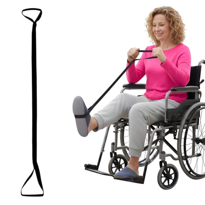 35" Leg Lifter for Mobility - Durable Strap w/Multi Loops | Post Surgery Aid for Hip, Knee & Wheelchair Patients | Easy Bed, Car & Couch Transfer