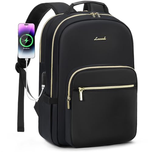LOVEVOOK Laptop Backpack for Women 15.6 inch,Cute Womens Travel Backpack Purse,Professional Laptop Computer Bag,Waterproof Work Business College Teacher Bags Carry on Backpack with USB Port,Black-2 - color: Black-2, size: 15.6 inch