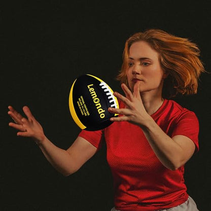 PassCatch Training Football, Enhance Passing Catching Skills, Official & Youth Size(with Pump) - style: Yellow Black 7#(Ages 5-14)