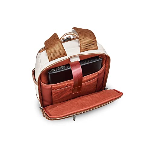 DELSEY PARIS Chatelet Air 2.0 Travel Laptop Backpack, Fits 14 Inch Laptop, Water-Repellent Recycled Fabric, Vegan Leather Trim, Trolley Sleeve, Angora - color: Angora