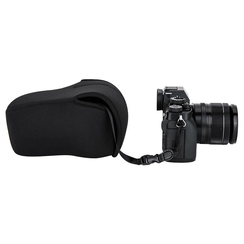 Neoprene Camera C Sleeve for Fuji X-T5+18-55mm Z6III Z7II +24-70mm lens - color: MC0BK