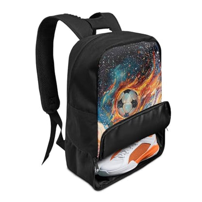 18.5in Basketball Backpack Basketball Bag with Shoe Compartment & Ball Holder, Waterproof Bag for Soccer Volleyball - color: Anime Star Cool Soccer Print