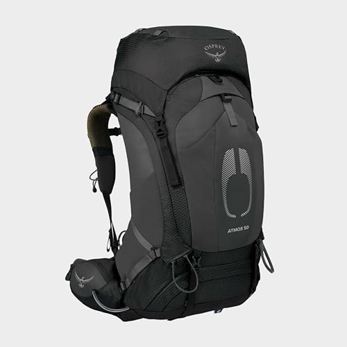 Osprey Atmos AG 50L Men's Backpacking Backpack - color: Black, size: Small-Medium