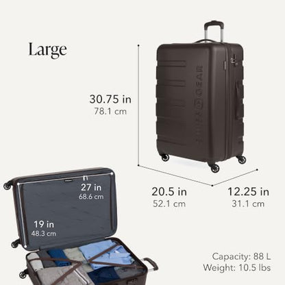 SWISSGEAR Signature Carry-On/Large Hardside Expandable Spinner Luggage Set, ABS Construction, TSA-Friendly Lock, Chocolate, 2-Piece Set (19/27-Inch) - color: Chocolate, size: 2-Piece Set (19/27)
