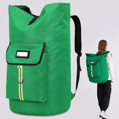 Extra-Large Heavy Duty Laundry Bag Backpack - Drawstring Closure (Grass Green) - color: Grass Green Laundry Backpack