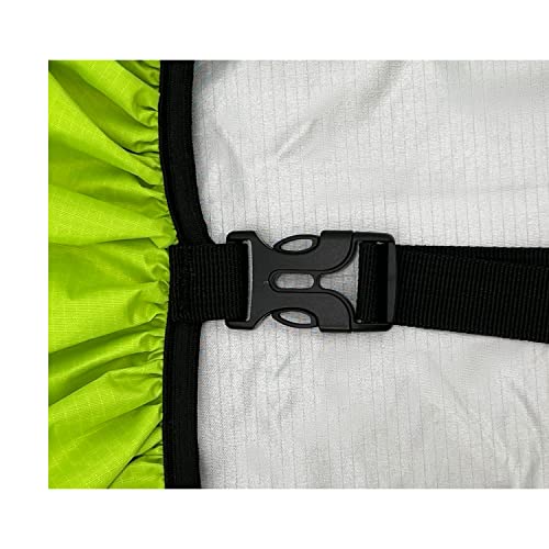 Jaegvida Waterproof Backpack Rain Cover 30L-100L Reflective & Non-Reflective Lightweight Durable Hiking Camping Bike Rain Shield - color: Light Green-Reflective Strip, size: 60-70L