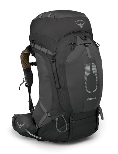 Osprey Atmos AG 65L Men's Backpacking Backpack, Black, L/XL - color: Black, size: Large-X-Large