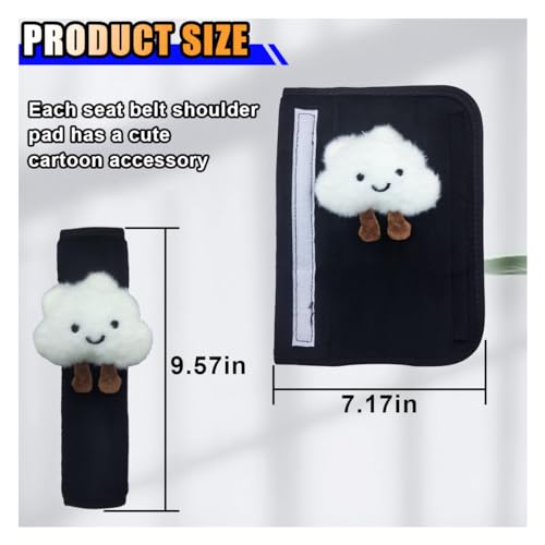 Fluffy Cloud Car Seat Belt Pads - Cute Seat Belt Covers for More Comfortable Driving - Safety Seatbelt Shoulder Strap Cushion Protect Shoulder and Neck - Backpack Shoulder Pad for Kids Adults (4PCS) - size: 4PCS