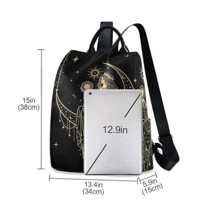 ALAZA Sacral Night Woman Witch on Moon Star Trips Hiking Camping Rucksack Pack for Women - color: Multi 1