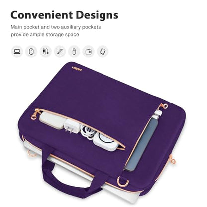 Laptop Case Bag Women Men Computer Sleeve Compatible with MacBook/Dell/HP/Acer/ASUS/LG, Waterproof Shoulder Carrying Briefcase, Violet, 15.6-16 Inch - color: Violet, size: 15.6 inch