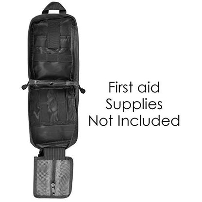 First Aid Pouch 1000D Nylon Tactical Molle Tear Away Medical Pouch Empty Utility Pouch for Outdoor Activities Medical Supplies Camping Hiking Travel,Bag Only - color: Black
