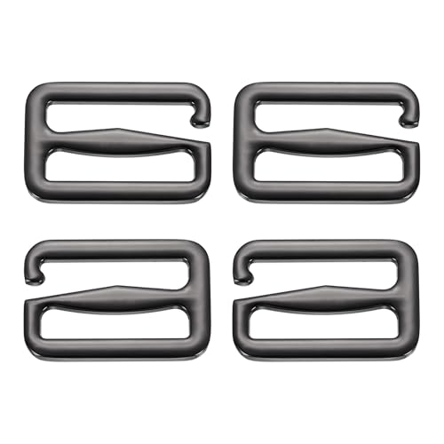 PATIKIL G-Hook Wave Buckles, Metal Adjustable Tri-Glide Slides Backpack Strap Belt Hooks - color: Gun Black, size: 27 x 28 mm
