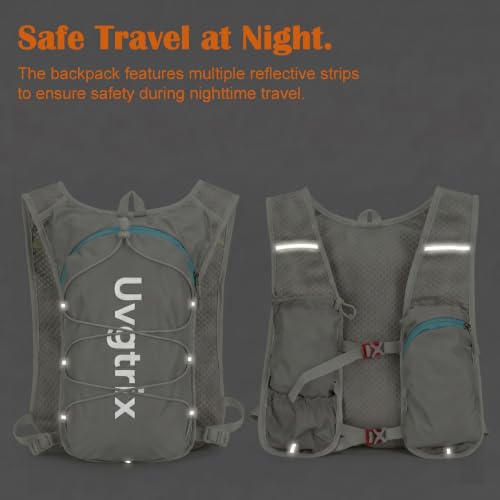 Hydration Vest Backpack with 2L Water Bladder, Lightweight Breathable Run Pack for Cycling Hiking Climbing Running - color: Grey