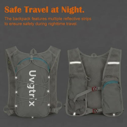 Hydration Vest Backpack with 2L Water Bladder, Lightweight Breathable Run Pack for Cycling Hiking Climbing Running - color: Grey