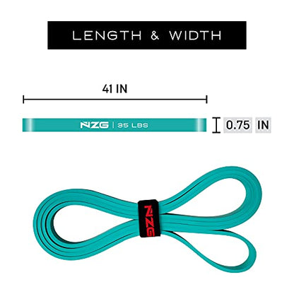 NonZero Gravity 100% Latex-Free Organic Rubber Power Resistance Bands | Compact Durable Hypoallergenic Bands for Strength Training & Workouts | 11 Levels (10 to 140 Lbs) - color: 3. Green-35 lb