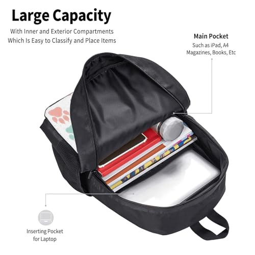 Slim Anti Theft Laptop Backpack Colorful Dog Paw Prints, Large Volume Travel Daypack Durable Polyester Carry Bag for Office Business Outdoor Trekking - color: Design (663)