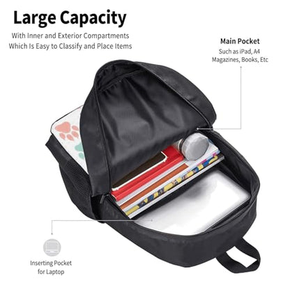 Slim Anti Theft Laptop Backpack Colorful Dog Paw Prints, Large Volume Travel Daypack Durable Polyester Carry Bag for Office Business Outdoor Trekking - color: Design (663)