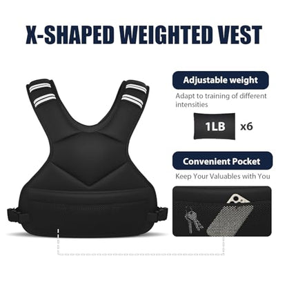 Ragebby Adjustable Weighted Vest for Women Men, 4-10lb/12-18lb/ Vest with 6 Ironsand Weights, Weight Vest with Reflective Strip for Running, Walking, Exercise, Strength Training - size: 12-18LB