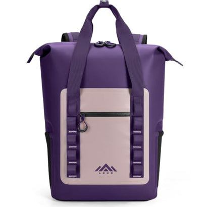 Lekesky Backpack Cooler, 30L Soft Lightweight Cooler Bag, Waterproof for Beach, Travel, Camping, Picnic, Hiking (20 CAN Grey) - color: Purple