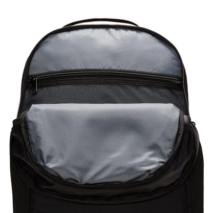Nike Brasilia Medium Training Backpack for Women and Men with Secure Storage & Water Resistant Coating, Black/Black/White - color: Black/Black/White