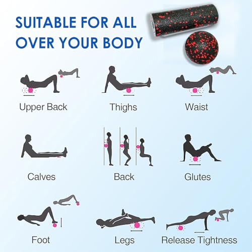 Extra Mini Foam Roller - High Density Massage Roller, Extra Small Yoga Roller for Physical Therapy, Myofascial Release, Deep Tissue & Muscle Recovery of Arms and Legs - color: Red
