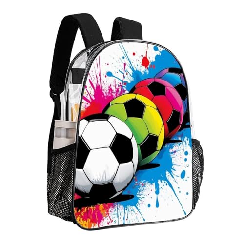Polyester Daypack Backpack for Climbing Outdoors Running, Big Capacity Multipurpose Anti-Theft Bookbag, Splash Ink Colorful Paint Football Soccer Ball Travel Hiking Camping Rucksack - color: Pattern 218