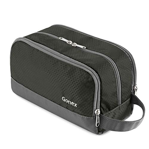 Gonex Travel Toiletry Bag Nylon, Shaving Bag Toiletry Organizer Gray - color: Gray