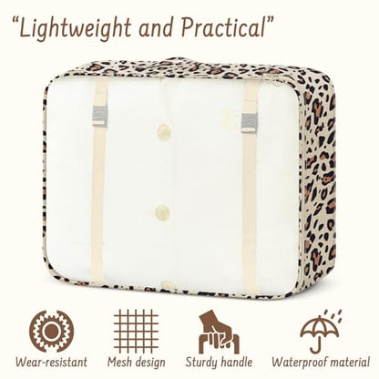 9 Set Packing Cubes for Travel Essentials - Lightweight Carry-On Luggage Organizer Bags with Shoe, Clothes & Laundry Bags for Airplane, Family & Business Travel, Leopard print - color: Leopard print