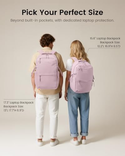 LOVEVOOK Laptop Backpack Women with Tumbler Holder, Work Travel Backpack - color: Pink, size: 17 Inch