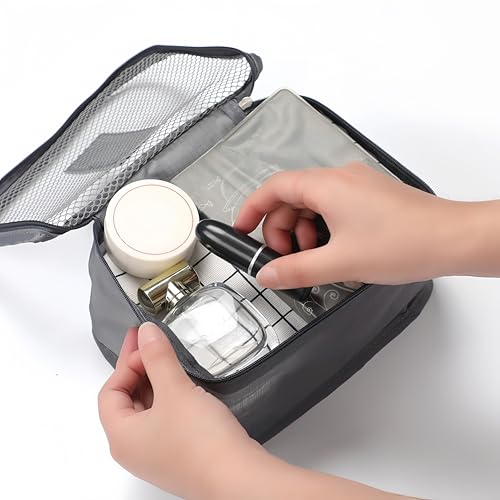 6PCS Packing Cubes Set Compression Organizers With Shoe Toiletry Laundry Bags Multi-Size Travel for Business Family Weekend Trips, Black