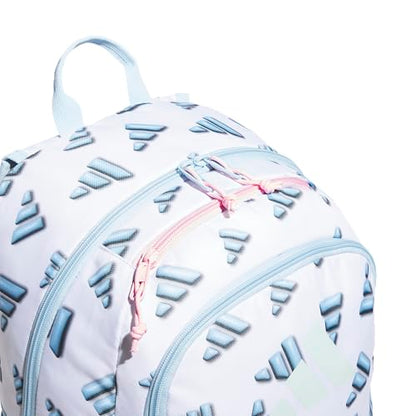 adidas Kids Affiliate Backpack – School Bag for Girls and Boys, 27L, 3D AOP White/Clear Sky Blue/Clear Pink, OSFA - color: 3d Aop White/Clear Sky Blue/Clear Pink
