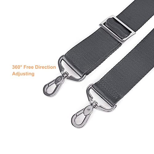 MOSISO 56 inch Shoulder Strap, Adjustable Thick Soft Universal Replacement Non-Slip Fit Padded with Metal Swivel Hooks for Laptop Shoulder Bag/Laptop Messenger Bag/Crossbody Bag, Space Gray - color: Space Gray