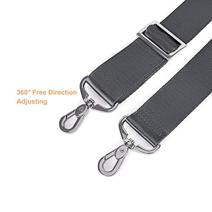 MOSISO 56 inch Shoulder Strap, Adjustable Thick Soft Universal Replacement Non-Slip Fit Padded with Metal Swivel Hooks for Laptop Shoulder Bag/Laptop Messenger Bag/Crossbody Bag, Space Gray - color: Space Gray