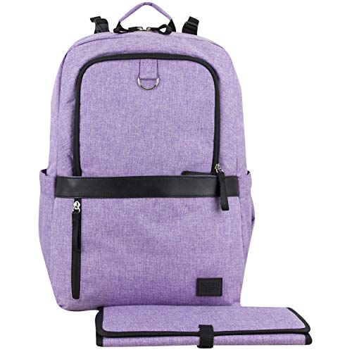 BODHI The Baby Athleisure Tech Diaper Bag Backpack with removable changing pad, Unisex, for Moms and Dads - Purple Chambray - color: Purple