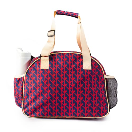 Pik’le’Ball Sport Premium Women's Pickleball Bag – Stylish and Versatile Sports Bag with Water Bottle Holder, Padded Paddle Pocket, and Spacious Design (fits 2+ Paddles!) - color: Court Couture Navy