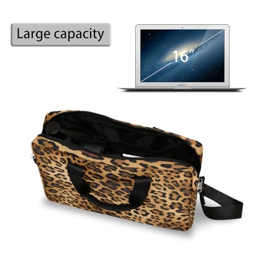 15.6 Laptop Case Retro Leopard Cheetah Animal Print Laptop Bag 16 Inch Briefcase with Shoulder Strap - color: Retro Leopard Cheetah Animal Print