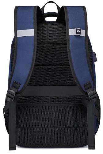 CAFELE Laptop Backpack 17.3 Inch Computer Backpack Daypack Water-Repellent Laptop Bag with USB Charging Port for Business/School/Travel/Women/Men (Blue, 17.3 Inches) - color: Blue