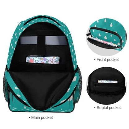 Water-Resistant Travel Raindrops Pattern Backpack - Lightweight Laptop Daypack, 15.6" Laptop Compartment, Durable Commuter Bag for Work & Outdoor#95