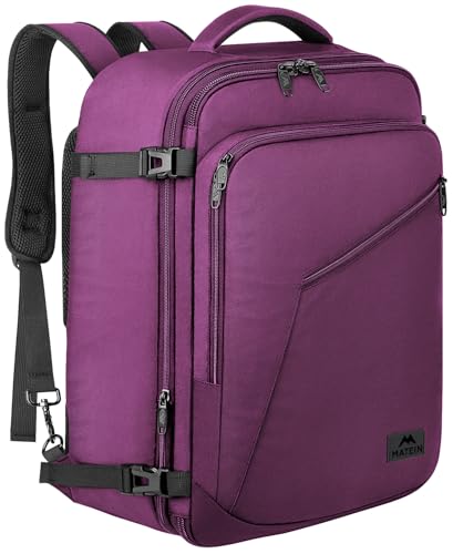 MATEIN Travel Backpack for Women, Expandable Flight Approved Carry on Backpack, Water Resistant Lightweight Suitcase, Large Business Weekender Daypack, Gift for Traveler, Purple - color: Purple, size: X-Large